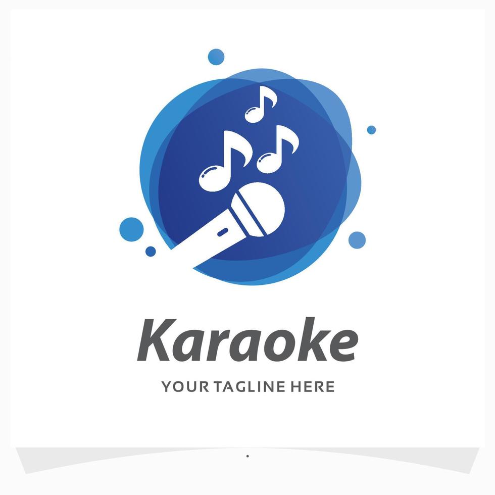 modèle de conception de logo de karaoké vecteur