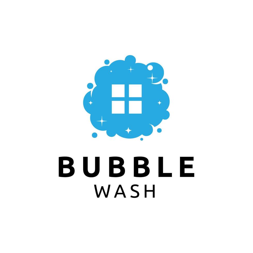 inspiration de modèle de conception de logo de maison de lavage à bulles vecteur