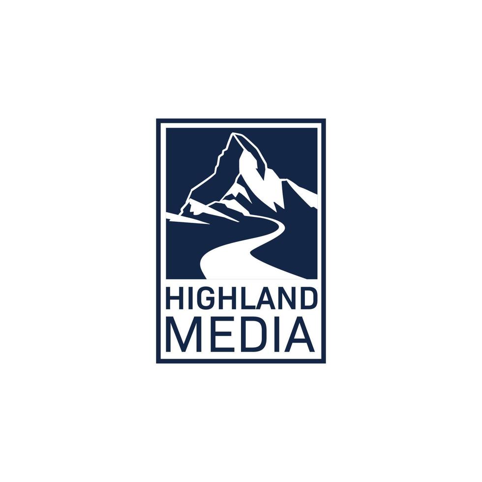 inspiration de modèle de conception de logo highland media vecteur