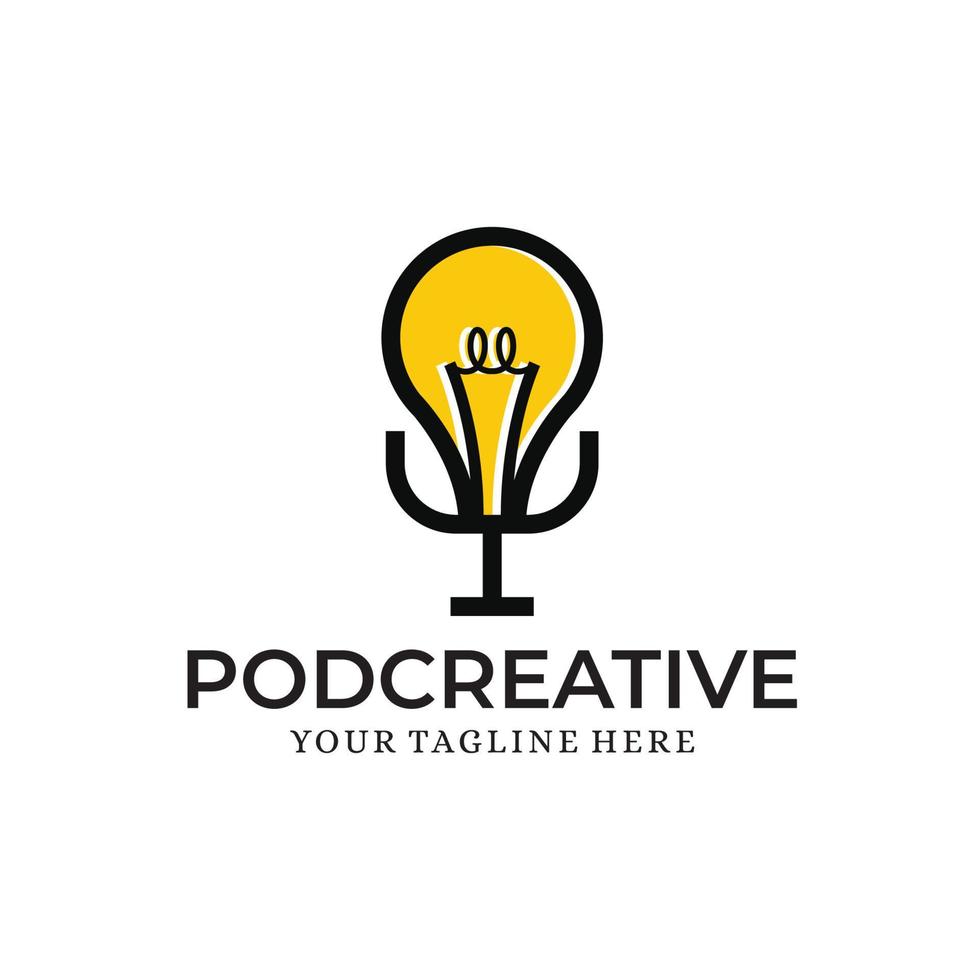 inspiration de modèle de conception de logo créatif podcast - vecteur