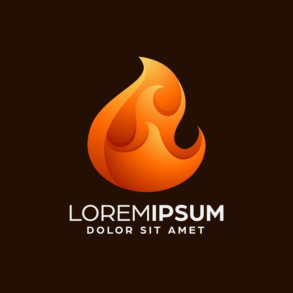 modèle de conception de logo d'incendie vecteur
