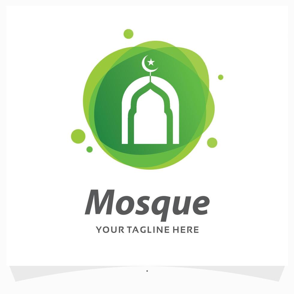 modèle de conception de logo de mosquée vecteur