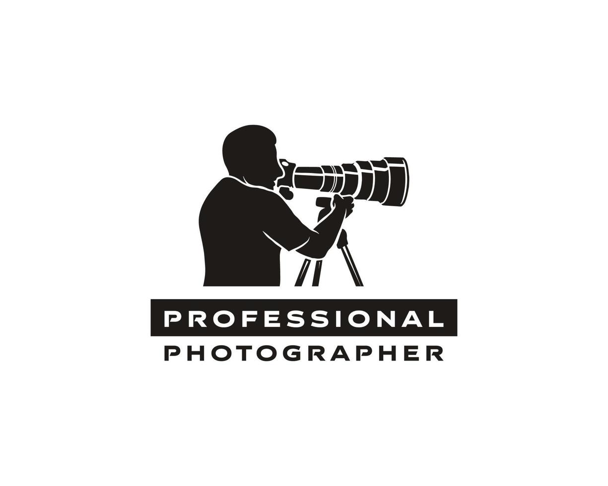 logo de photographe professionnel. création de logo de photographie créative pour photographe ou créateur de contenu vecteur