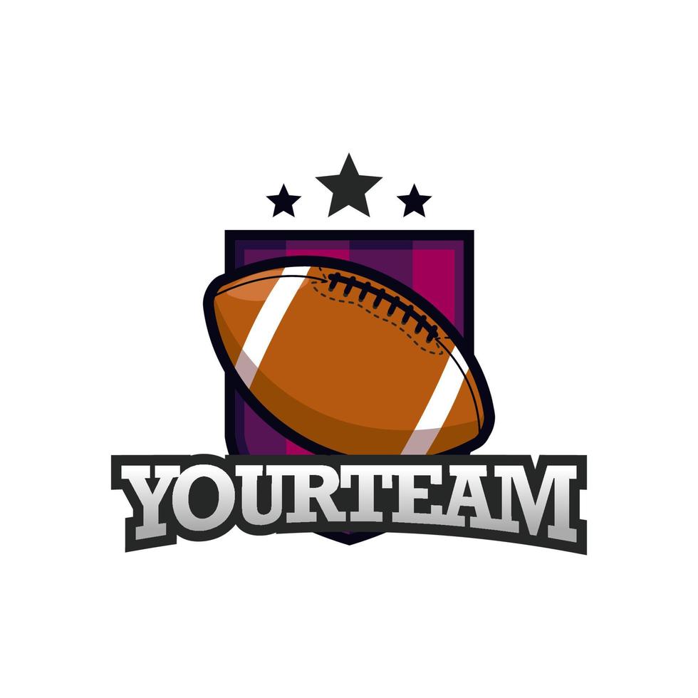 modèle de conception de logo d'emblème de sport de football américain ou de rugby vecteur