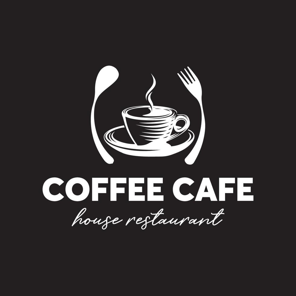 inspiration de modèle de conception de logo de café café restaurant vecteur