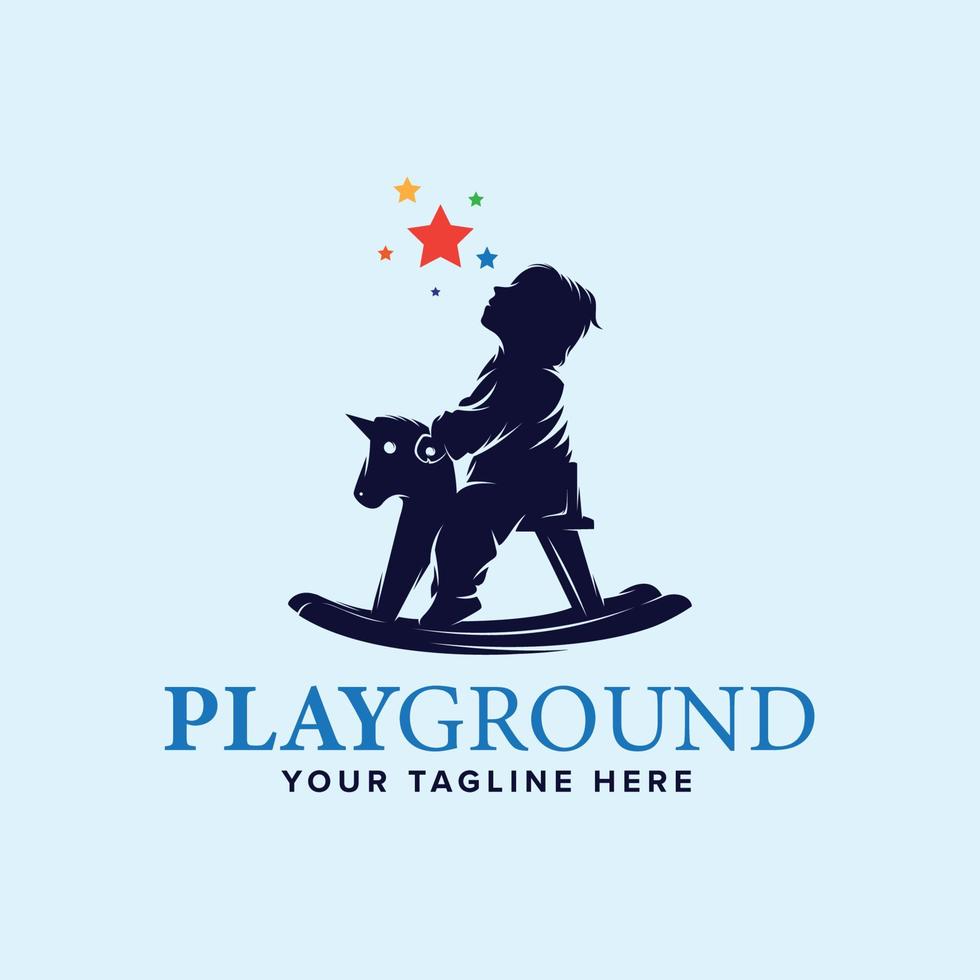 modèle de conception de logo d'aire de jeux pour petits enfants vecteur