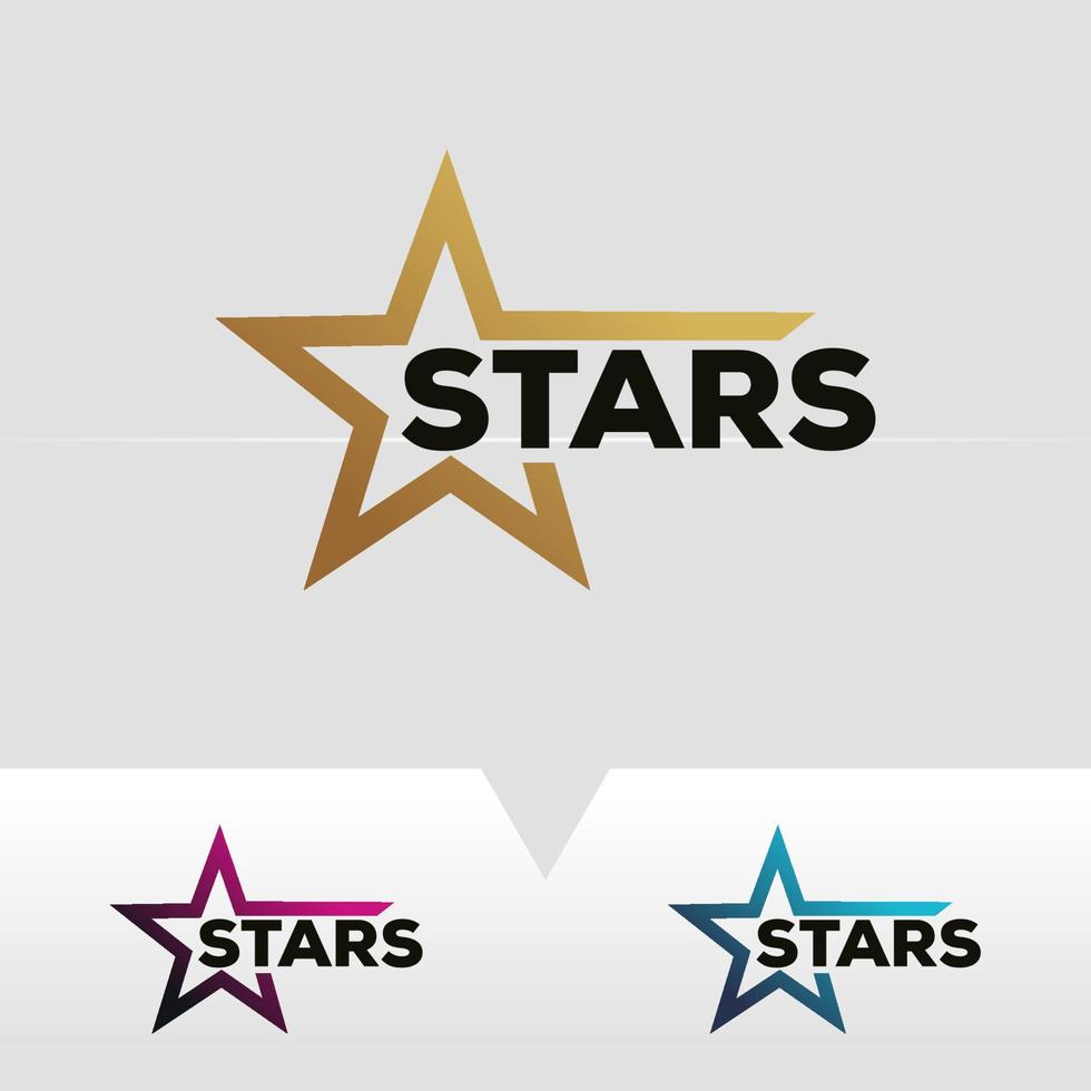 modèle de conception de logo étoiles abstraites avec fond blanc vecteur