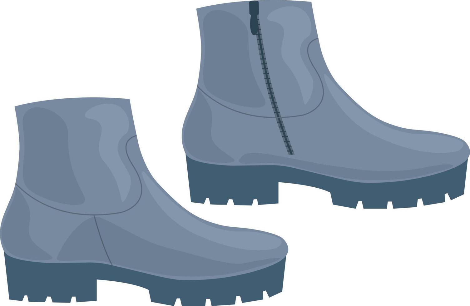 élégantes chaussures grises à talons. chaussures d'automne pour marcher par temps froid et humide. bottes d'hiver. illustration vectorielle isolée sur fond blanc. vecteur