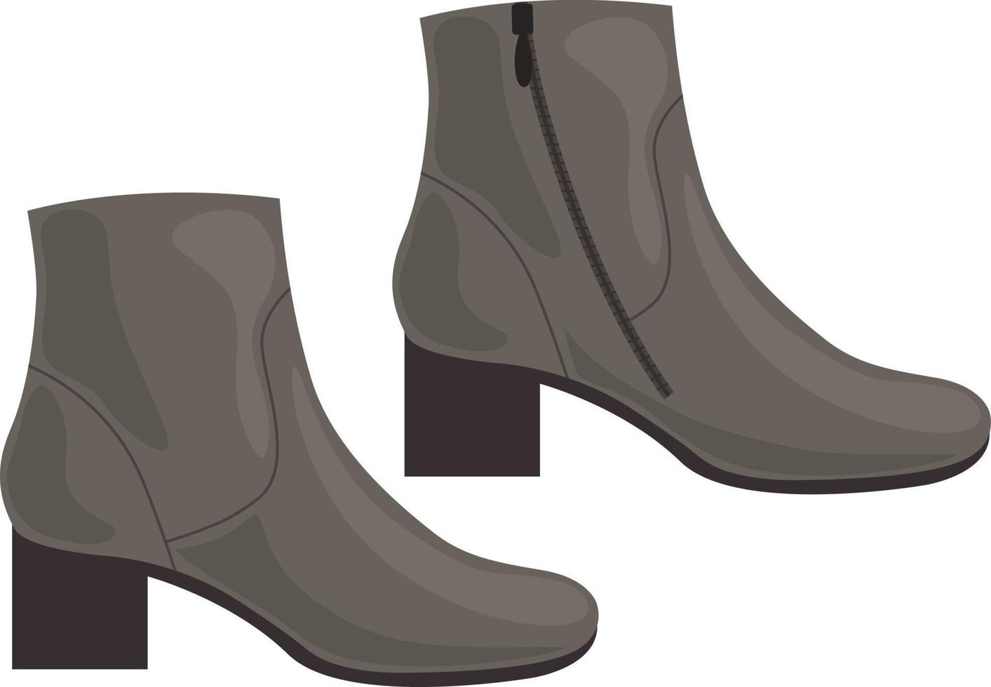 bottes. élégantes chaussures marron à talons. chaussures d'automne pour marcher par temps froid et humide. bottes d'hiver. illustration vectorielle isolée sur fond blanc vecteur