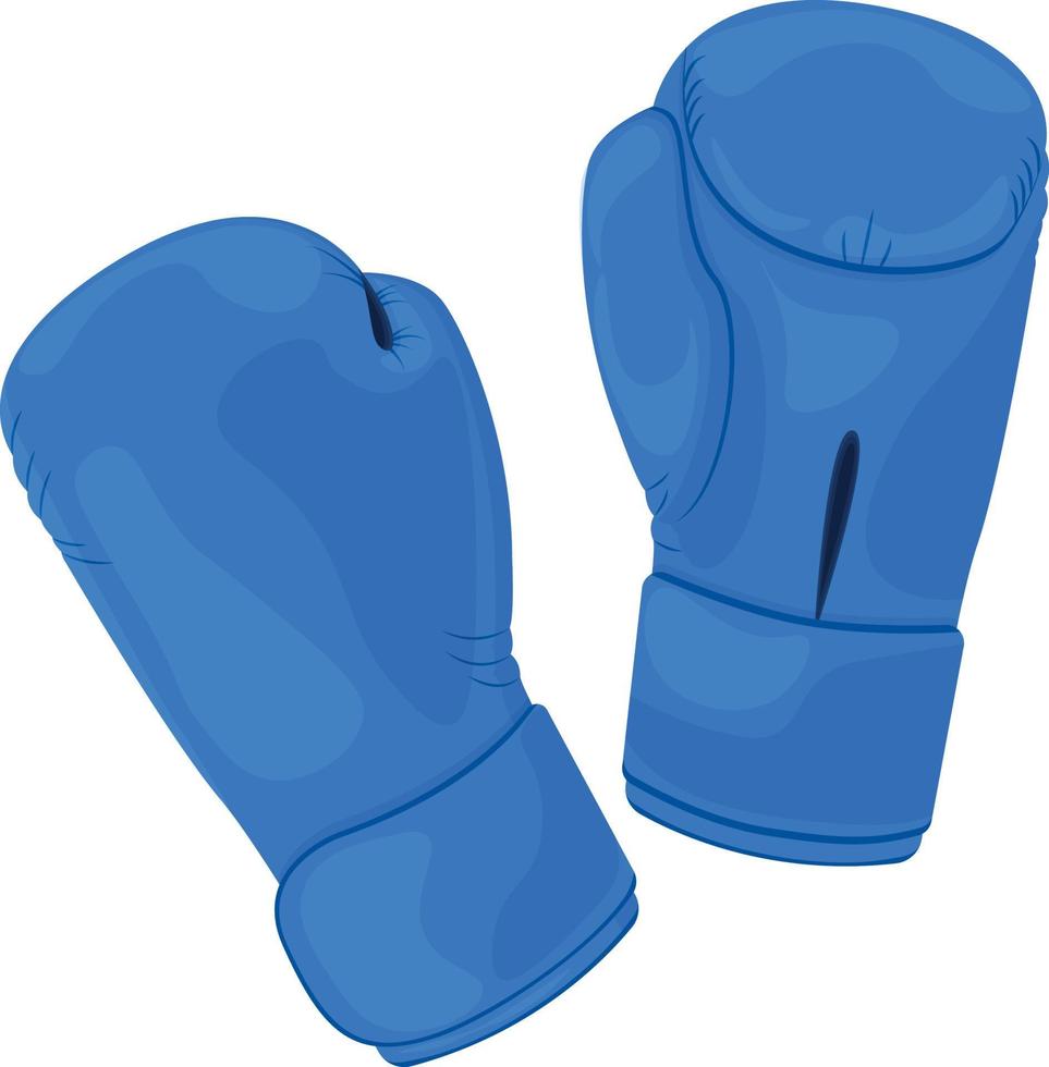 les gants de boxe sont bleus. gants de sport pour la boxe. équipements sportifs pour arts martiaux. gants de boxe, boxe thaïlandaise. illustration vectorielle isolée sur fond blanc vecteur