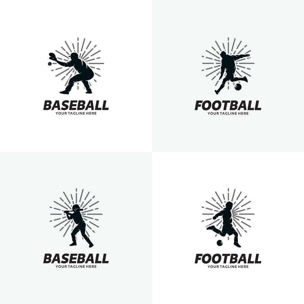 ensemble de modèles de conception de logo de sport vecteur