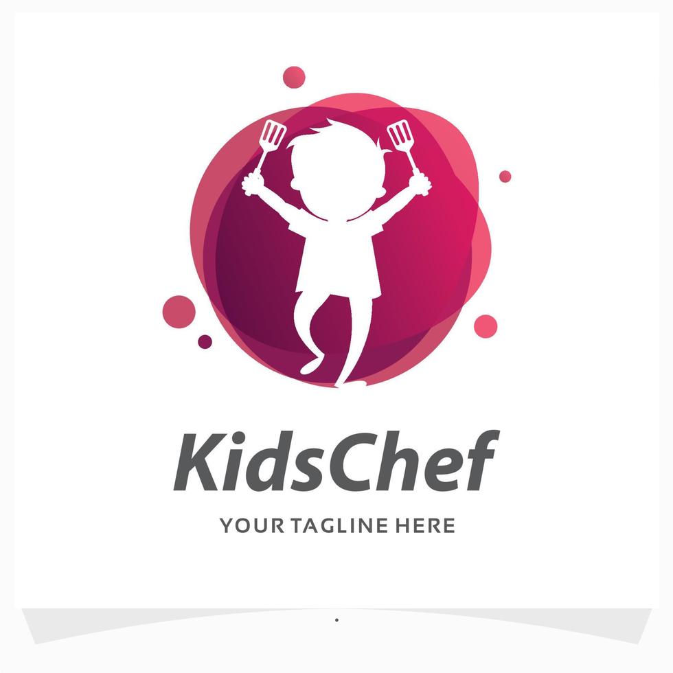 modèle de conception de logo de chef pour enfants vecteur