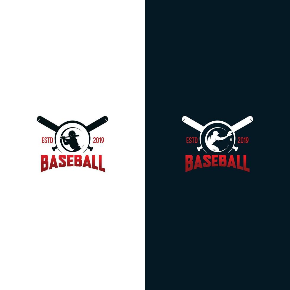 ensemble de modèles de conception de logo de baseball vecteur