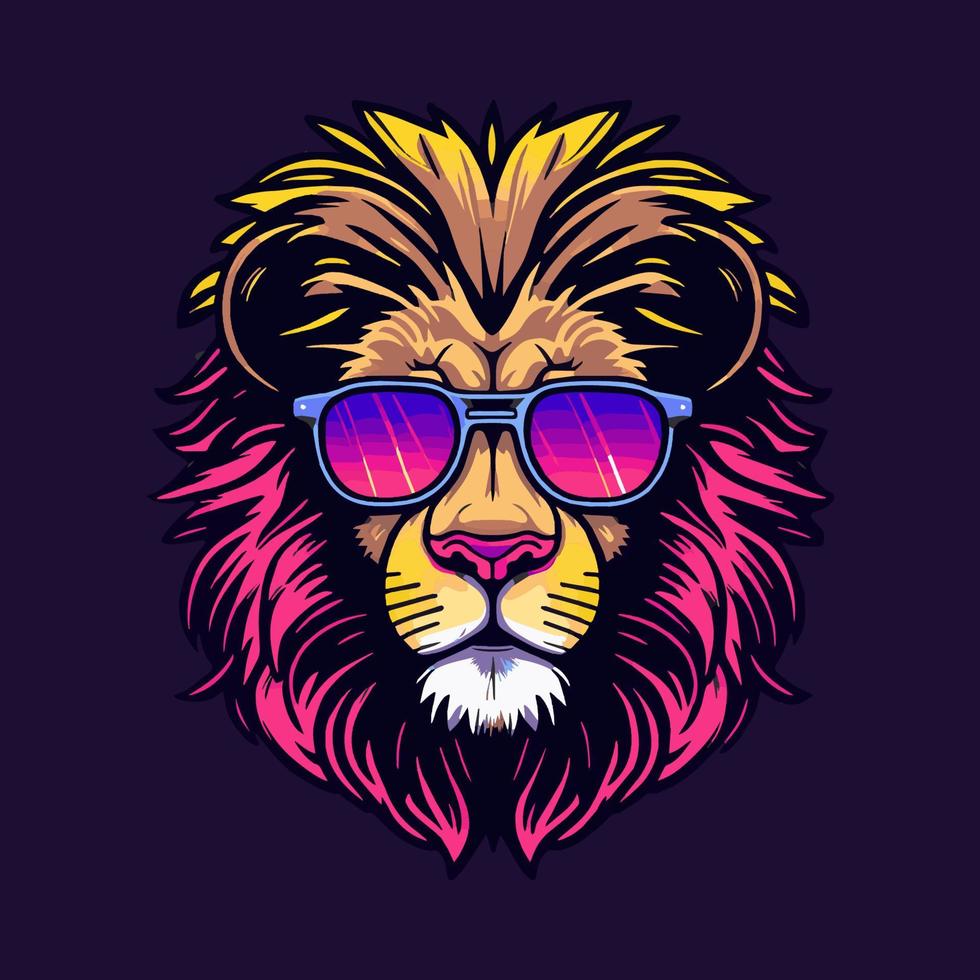 illustration de conception de logo de mascotte de tête de lions pour le sport ou l'e-sport vecteur