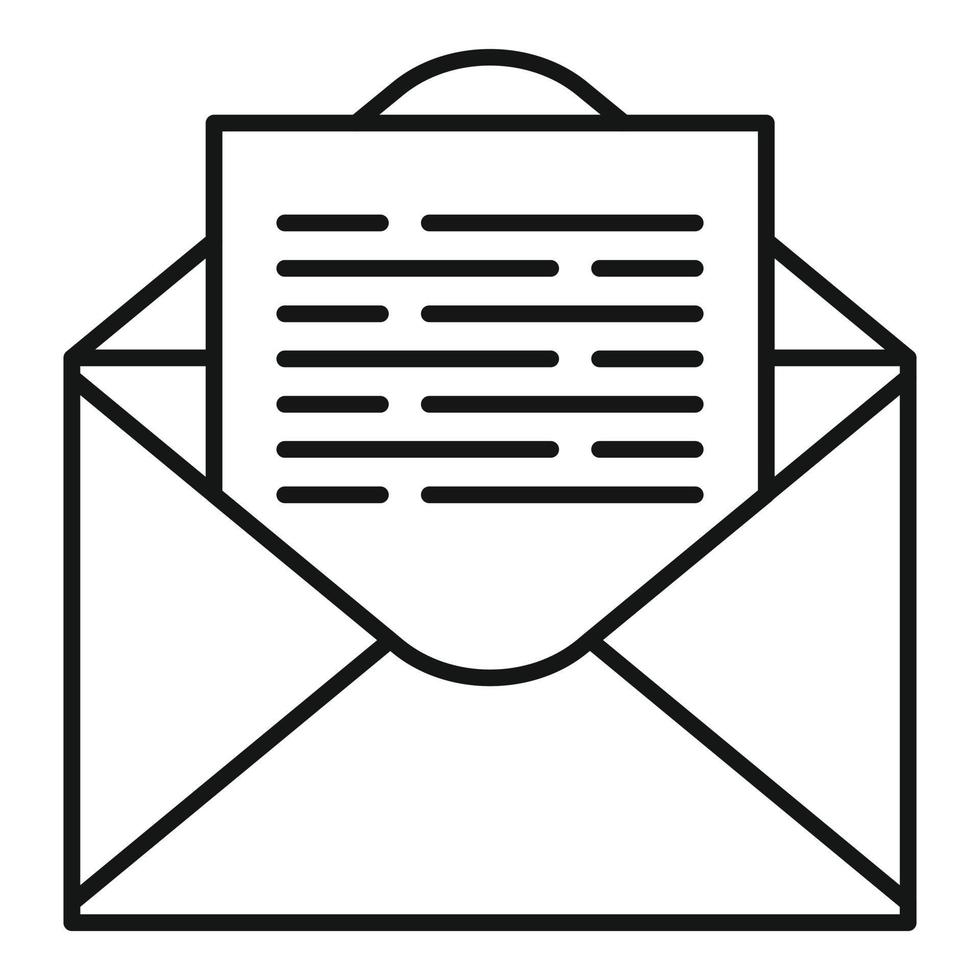 vecteur de contour d'icône d'enveloppe postale. lettre électronique