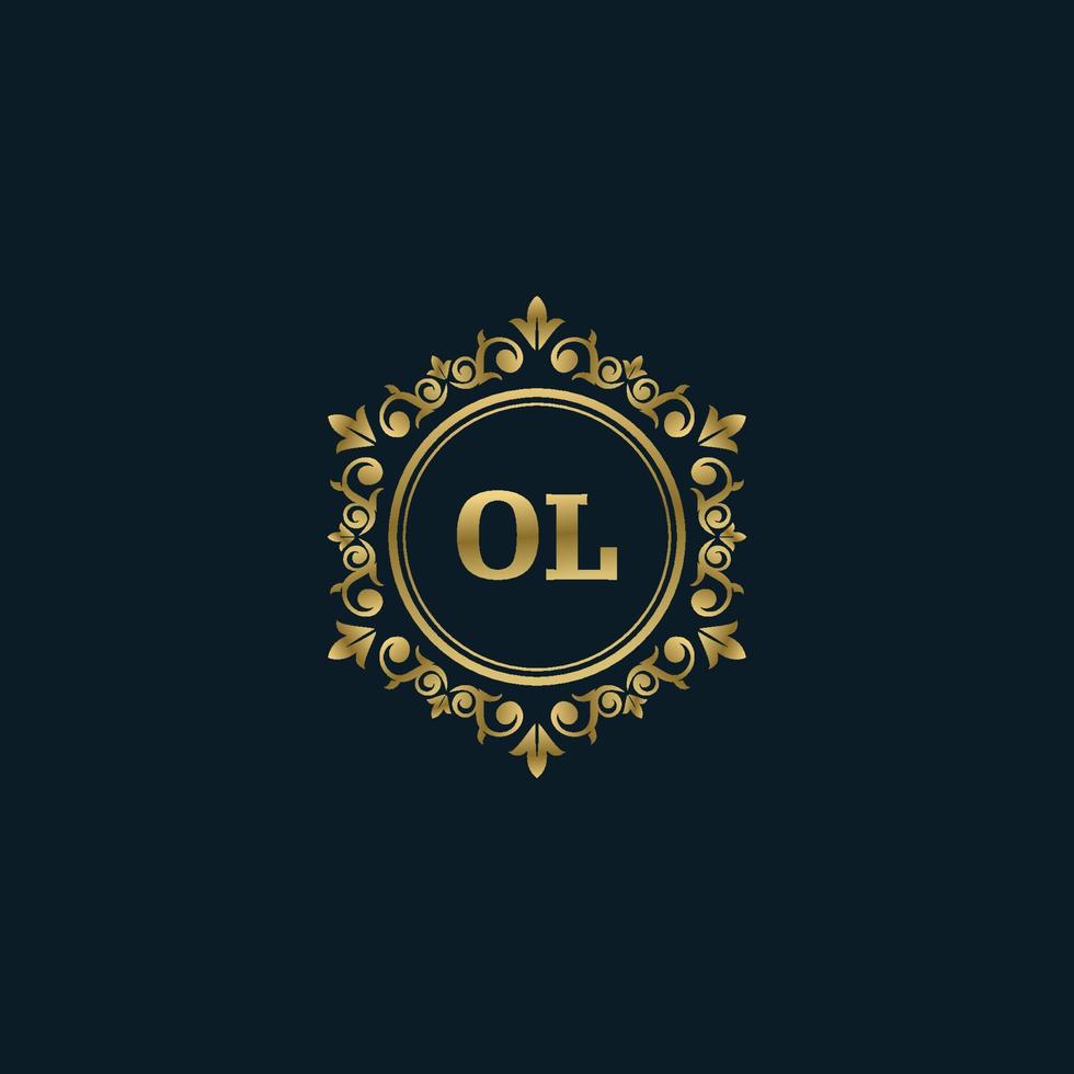 logo lettre ol avec modèle or de luxe. modèle vectoriel de logo d'élégance.