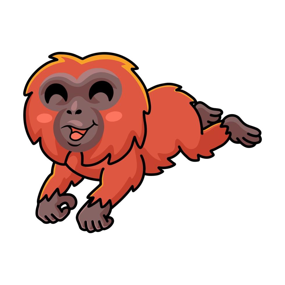 mignon petit dessin animé orang-outan posant vecteur