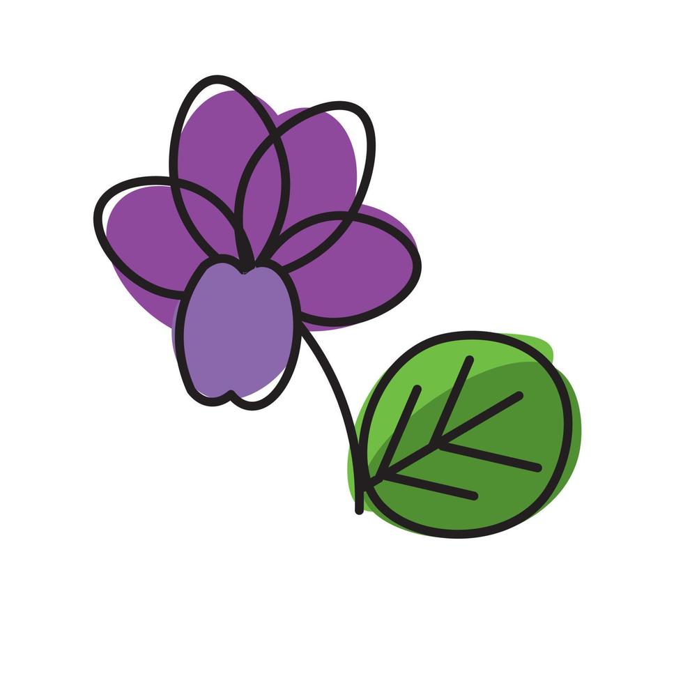 jeu d'icônes de fleur avec couleur vecteur