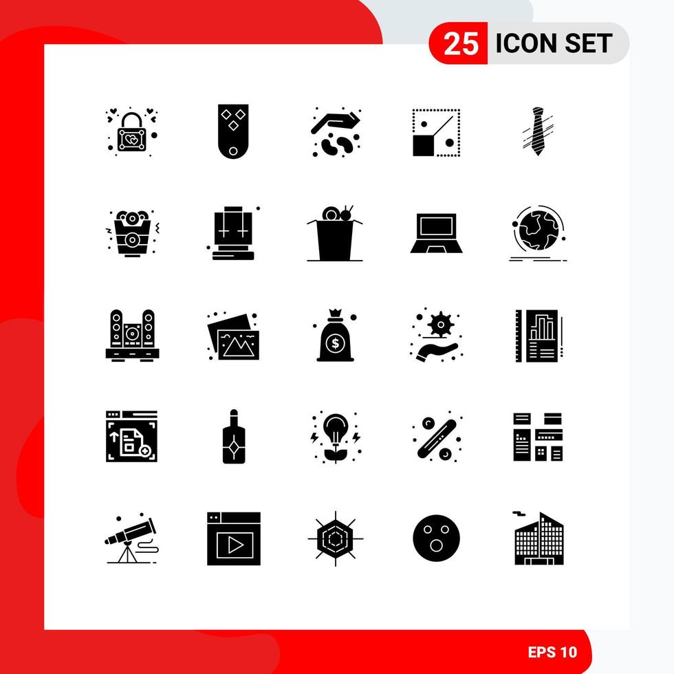 25 glyphes solides vectoriels thématiques et symboles modifiables de redimensionnement créatif trois éléments de conception vectoriels modifiables complets vecteur