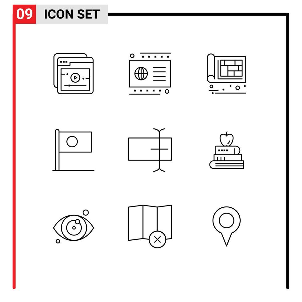 pack de 9 symboles universels du pays du curseur bâtiment bangladesh asiatique éléments de conception vectoriels modifiables vecteur