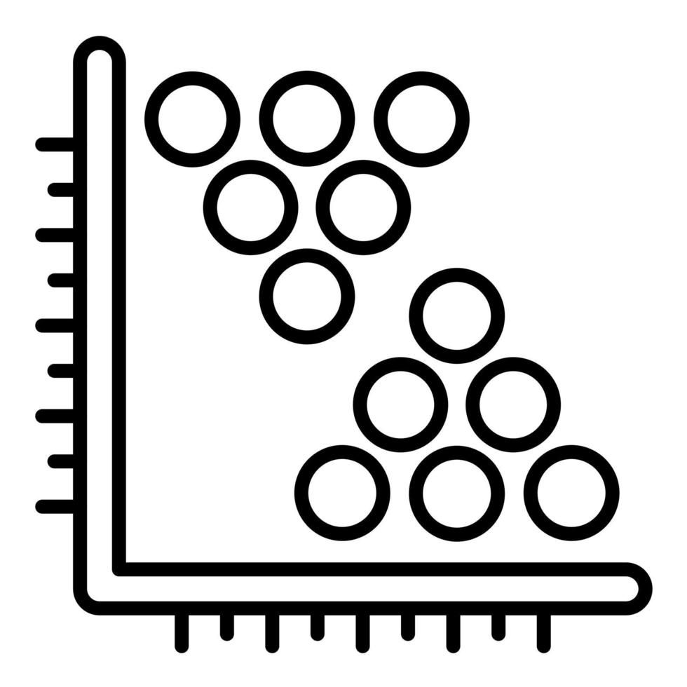 icône de ligne d'analyse de cluster vecteur
