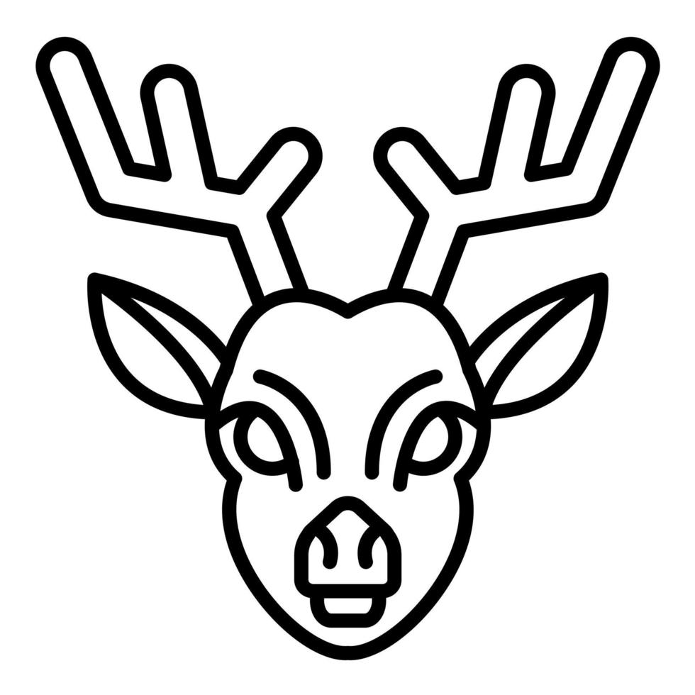 icône de ligne de renne vecteur