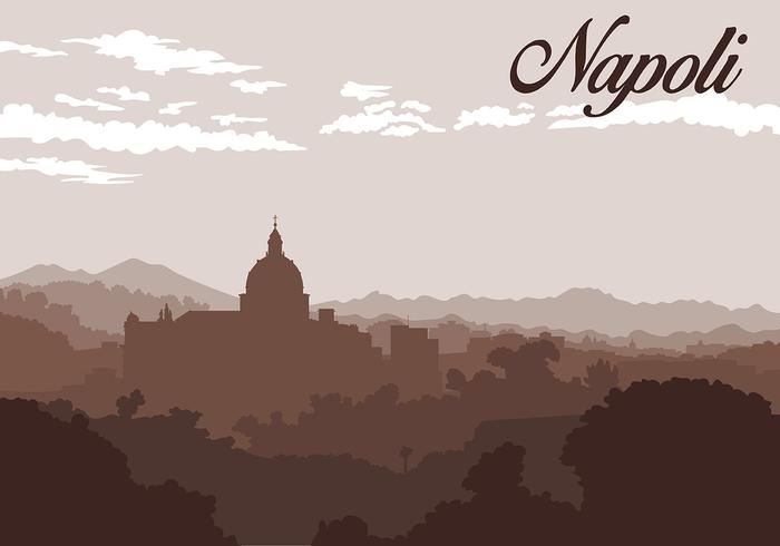 Napoli Silhouette Background Free Vector