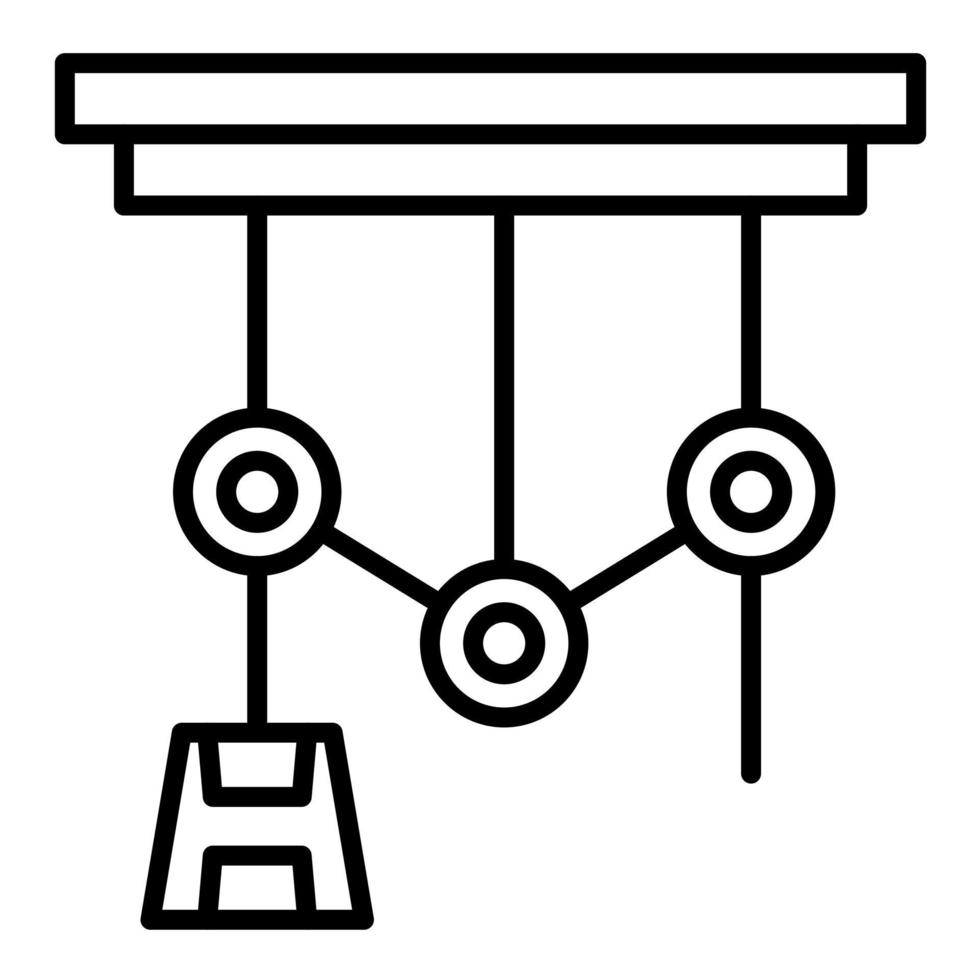icône de ligne de poulie vecteur