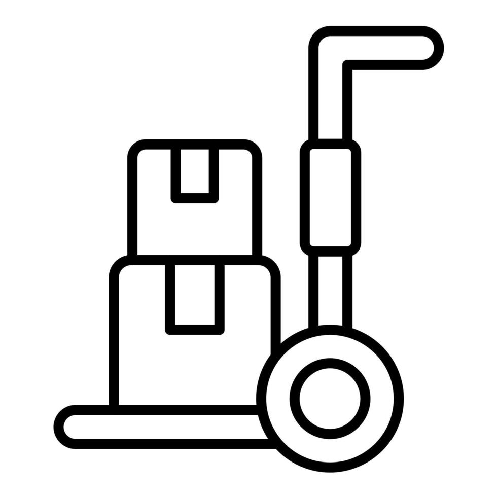 icône de ligne de chariot d'entrepôt vecteur