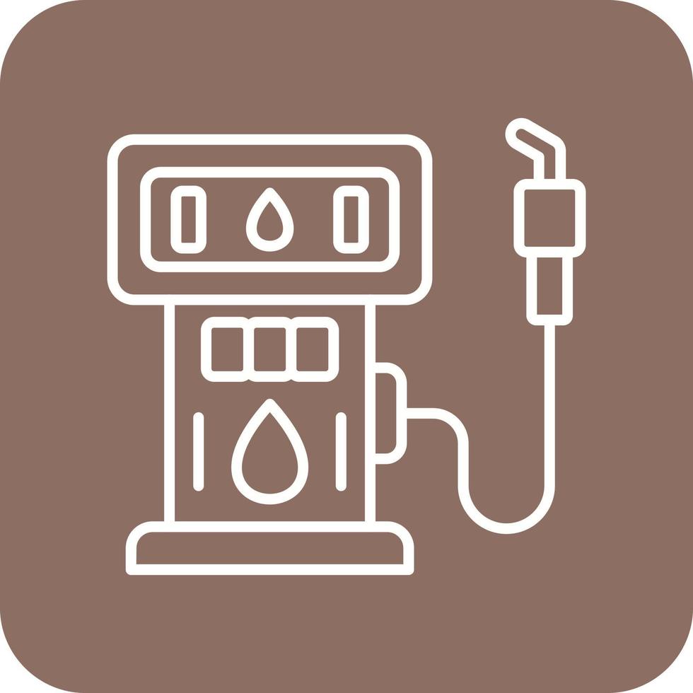 ligne de station-service icônes d'arrière-plan de coin rond vecteur