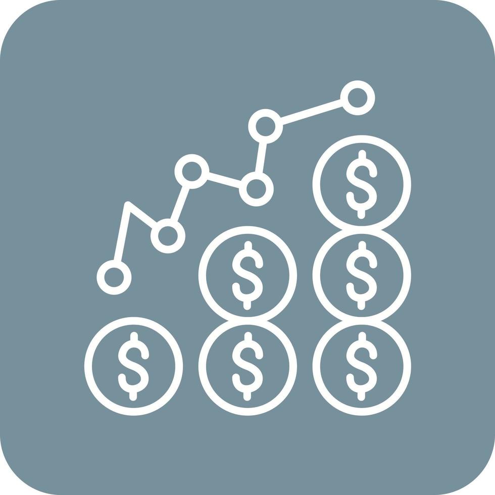 ligne de croissance des revenus autour des icônes de fond de coin vecteur