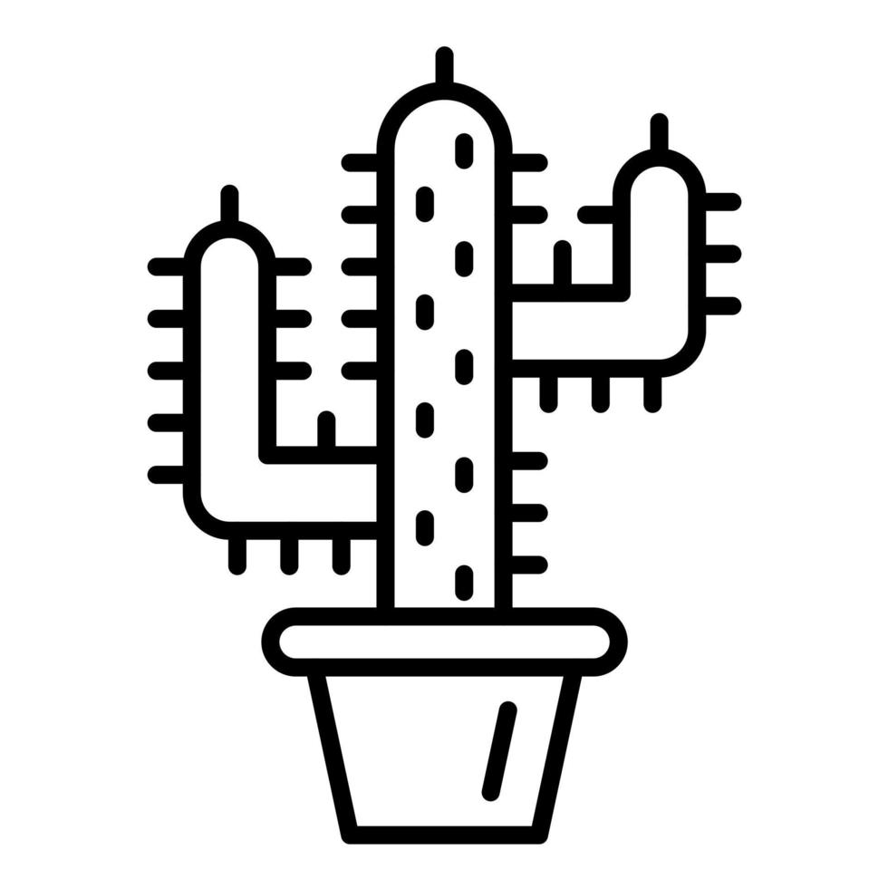 icône de ligne de cactus vecteur