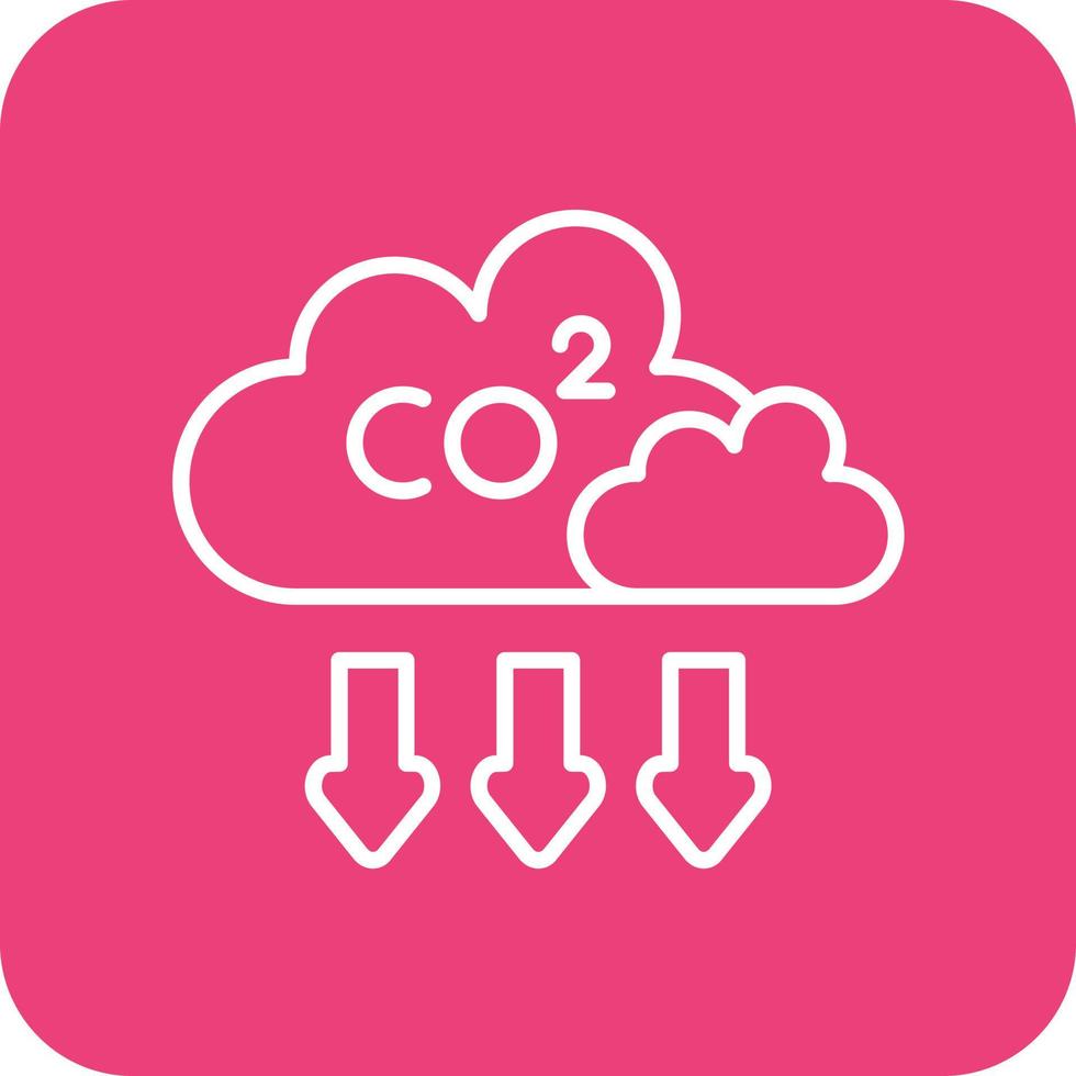 icônes de fond de coin rond de ligne de dioxyde de carbone vecteur