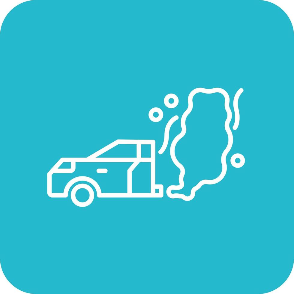 ligne de pollution de voiture icônes d'arrière-plan de coin rond vecteur