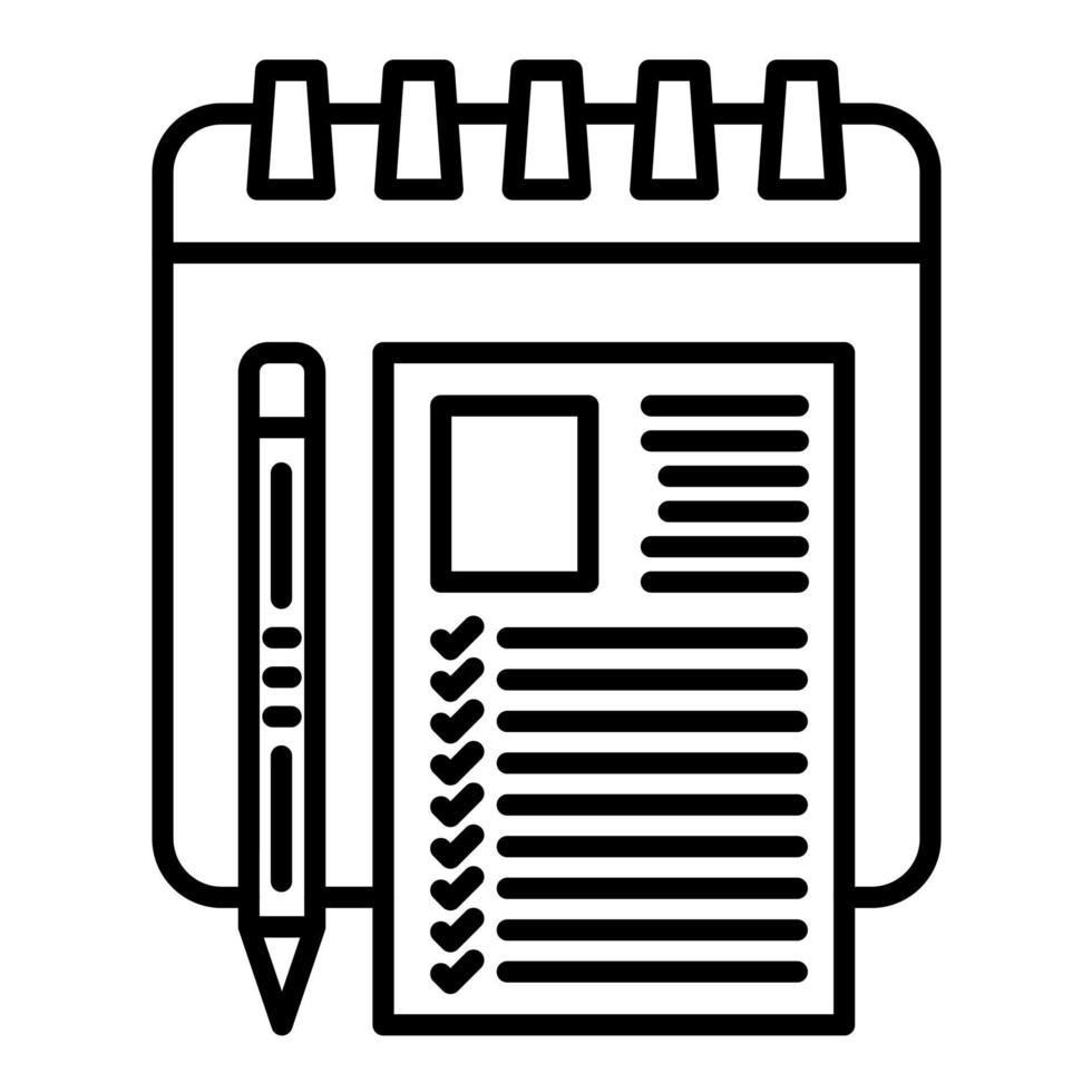 icône de ligne de date d'examen vecteur