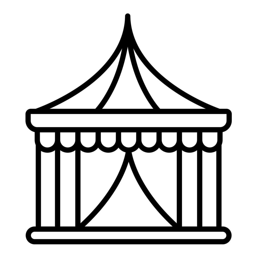 icône de ligne de tente vecteur