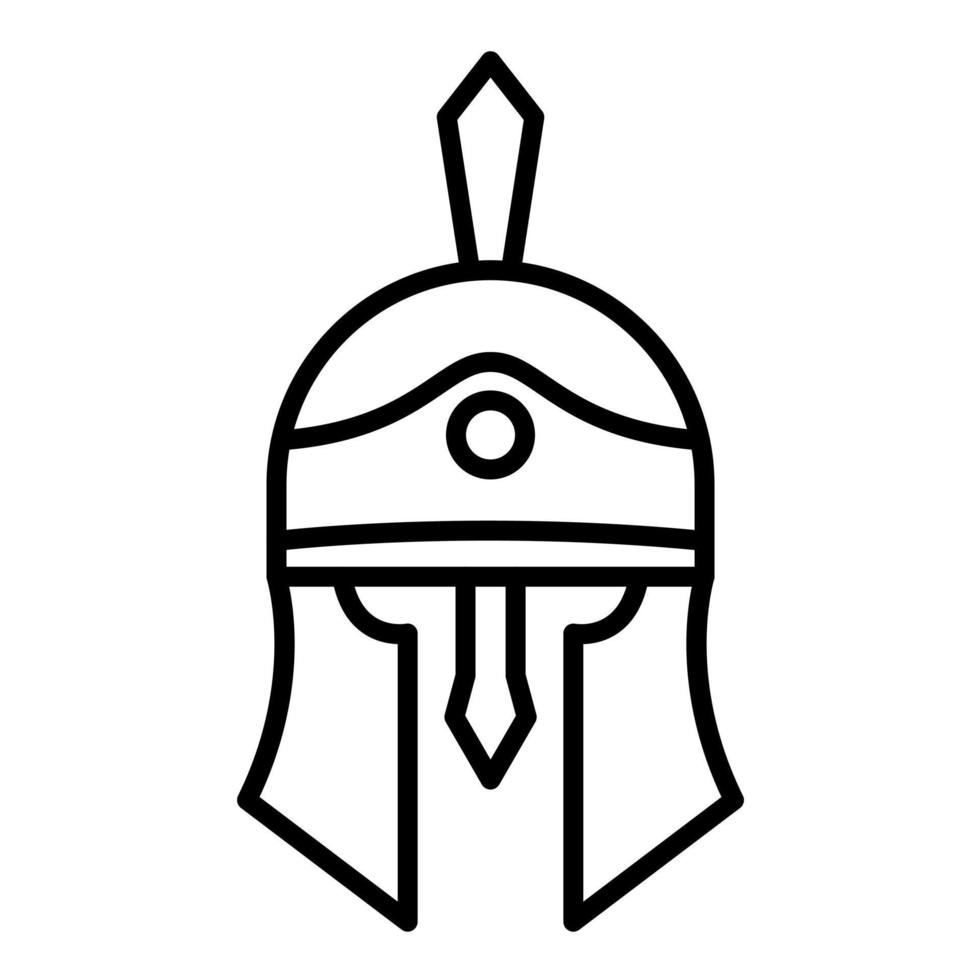 icône de ligne de casque romain vecteur