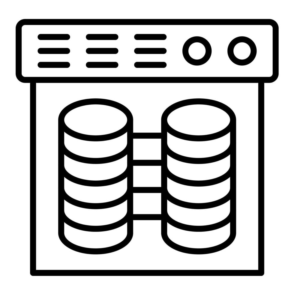 icône de ligne d'entrepôt de données vecteur