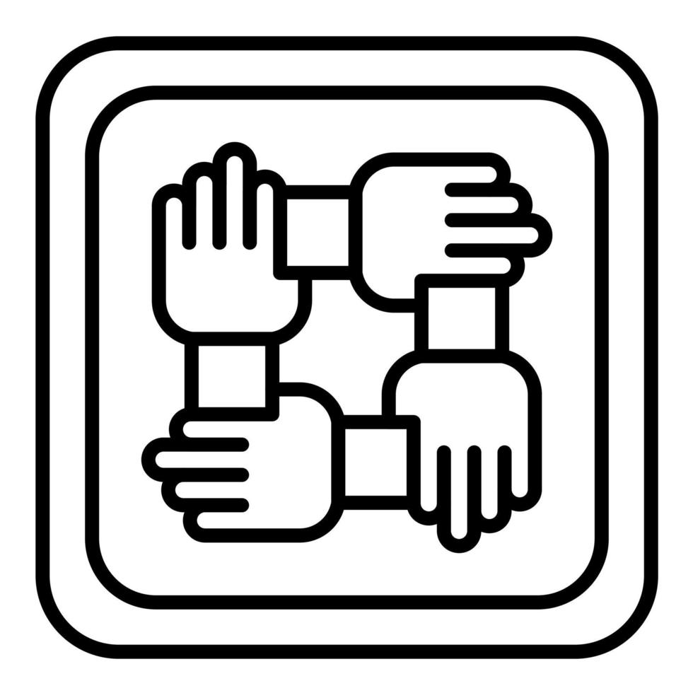 icône de ligne de coopération vecteur