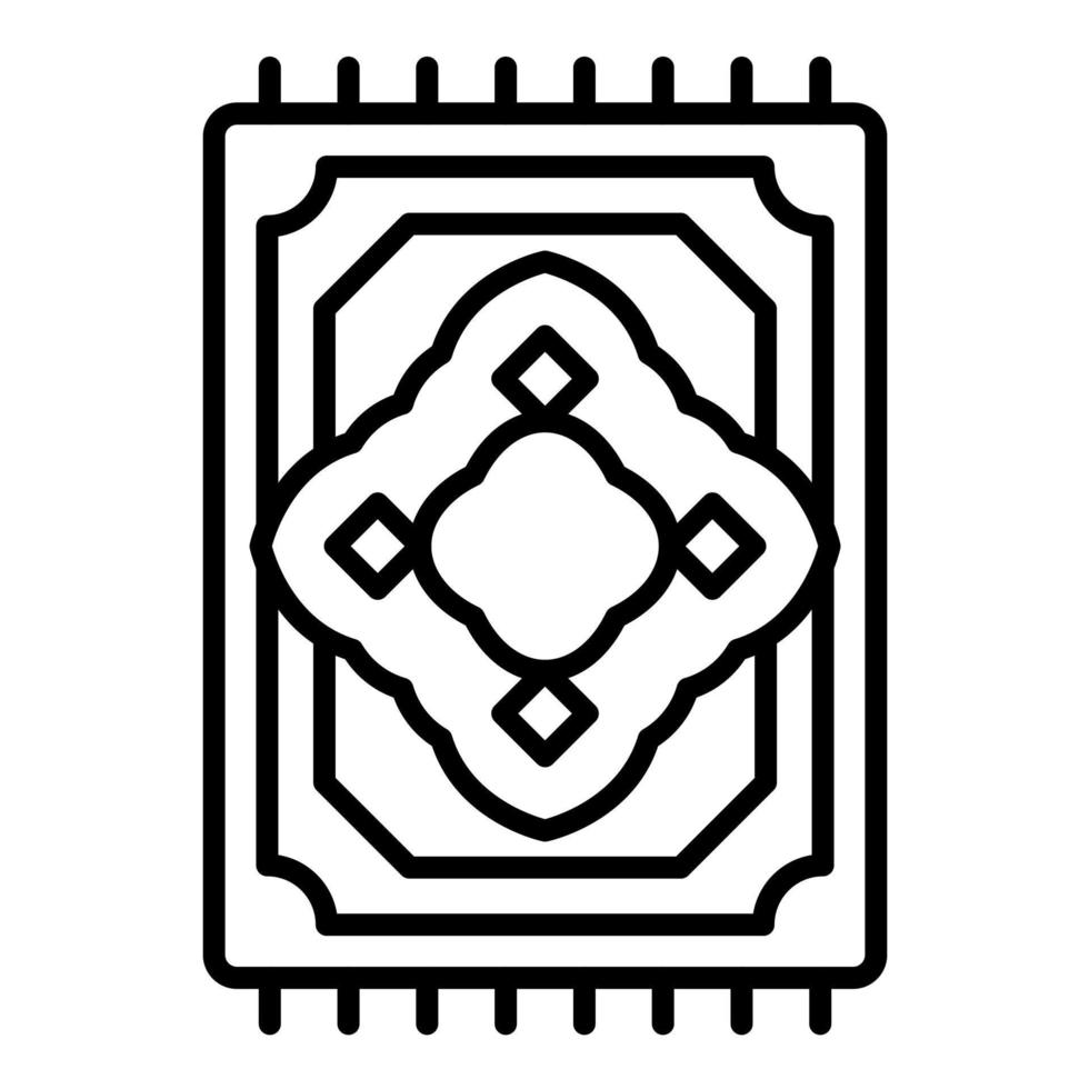 icône de ligne de tapis de prière vecteur