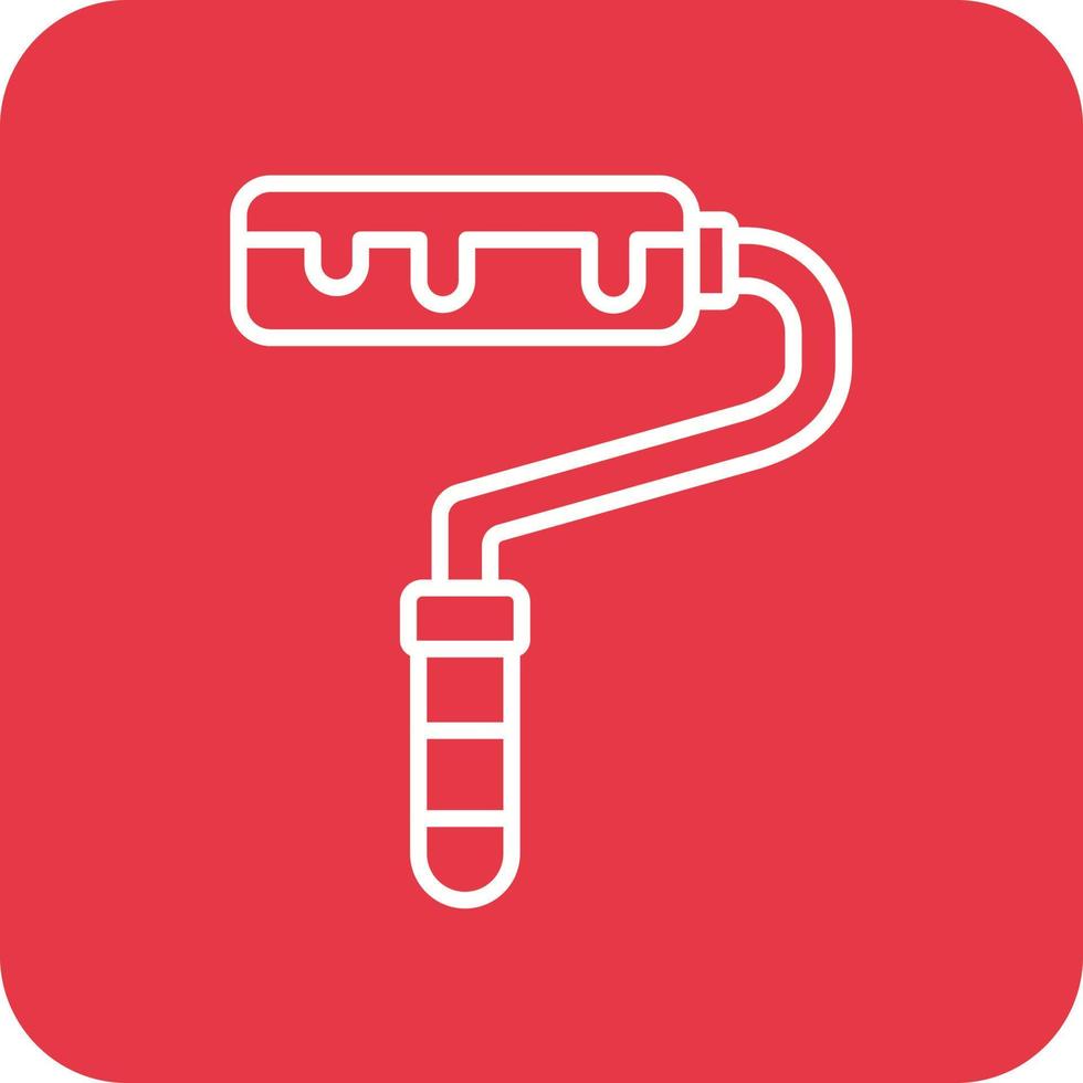 ligne de rouleau de peinture icônes d'arrière-plan de coin rond vecteur