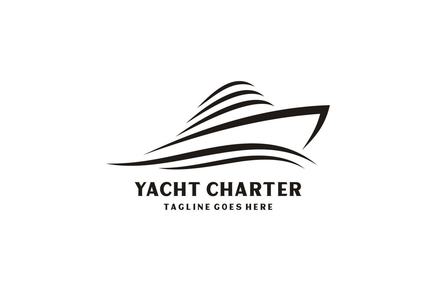 inspiration de conception de logo de croisière de yacht avec un style artistique minimaliste. vecteur