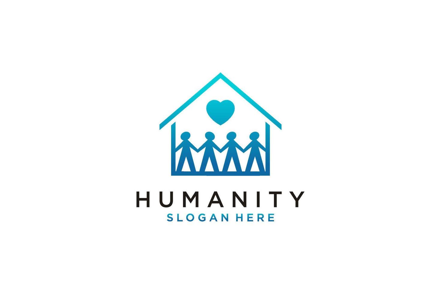 logo des gens de l'humanité sociale. Élément de modèle de conception de logo vectoriel plat