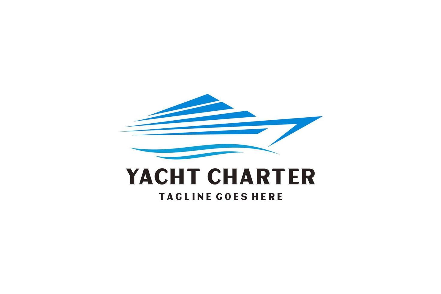 inspiration de conception de logo de croisière de yacht avec un style artistique minimaliste. vecteur
