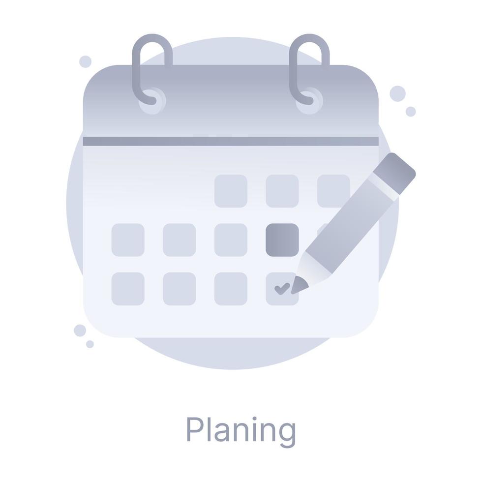 un calendrier de planification d'événements, icône de concept plat vecteur