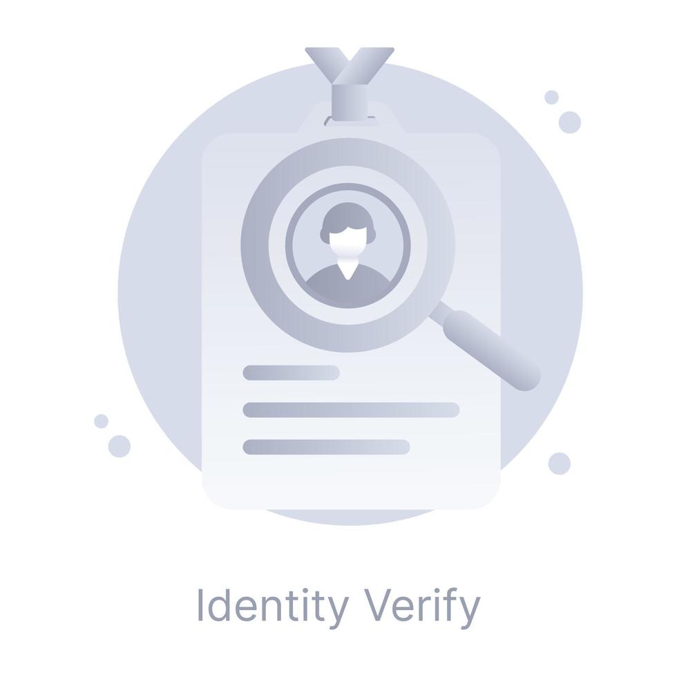 icône de concept à la mode de vérification d'identité vecteur