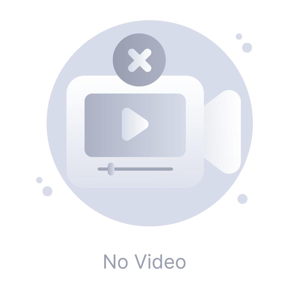 pas de vidéo, icône de concept plat vecteur