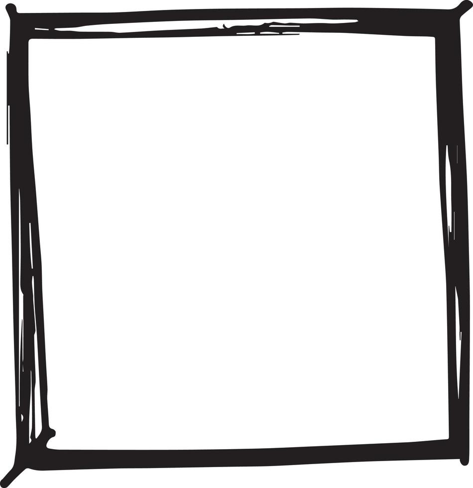doodle carré dessinant un cadre vide. vecteur