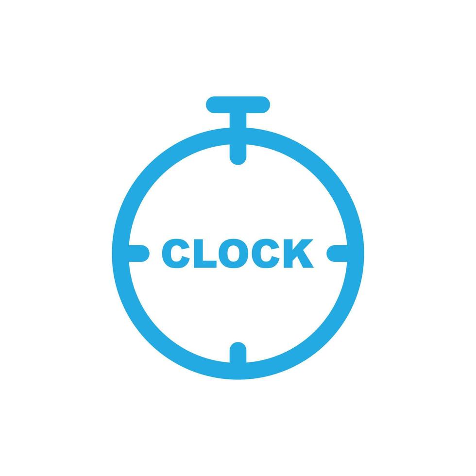 eps10 vecteur bleu montre ou chronomètre icône d'art abstrait isolé sur fond blanc. symbole d'alarme ou d'horloge dans un style moderne simple et plat pour la conception, le logo et l'application mobile de votre site Web
