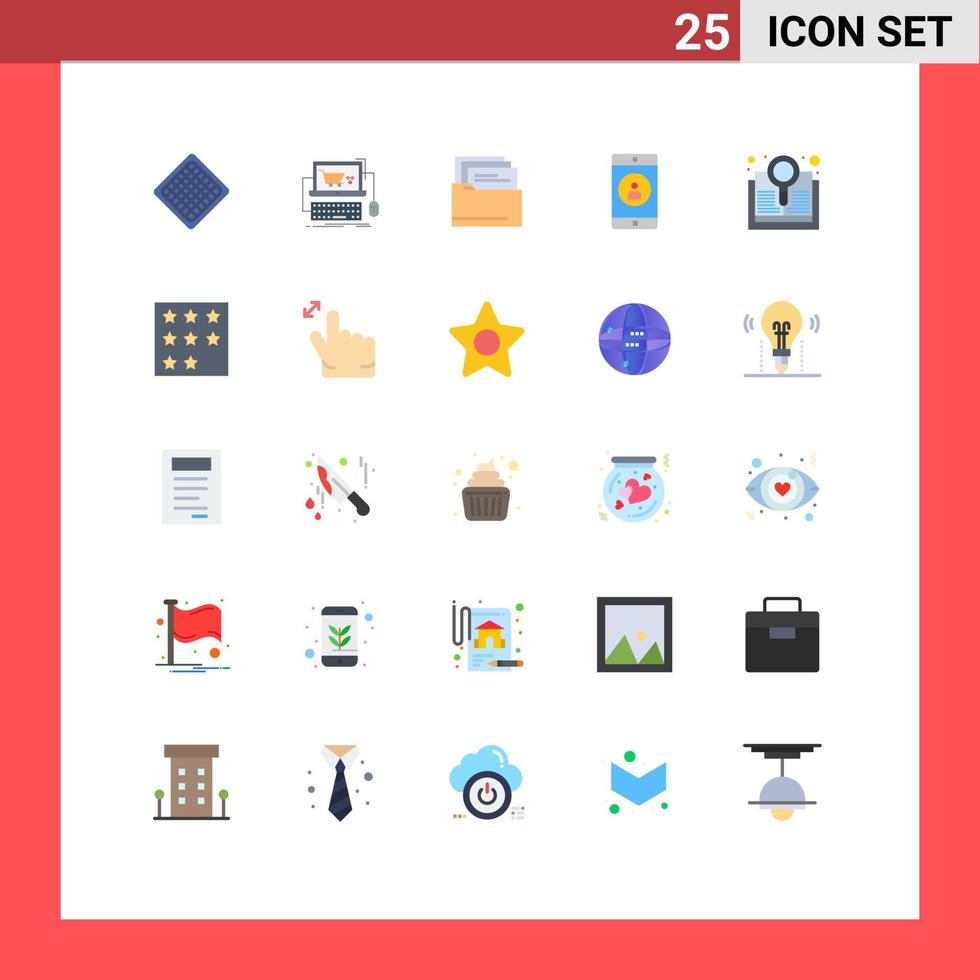 25 icônes créatives signes et symboles modernes d'explorer le jeu de profil application mobile application éléments de conception vectoriels modifiables vecteur